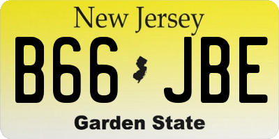 NJ license plate B66JBE