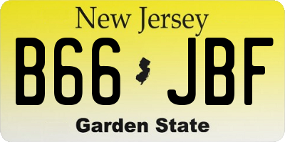 NJ license plate B66JBF