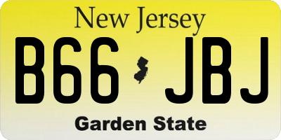 NJ license plate B66JBJ