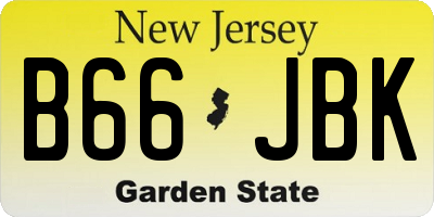 NJ license plate B66JBK