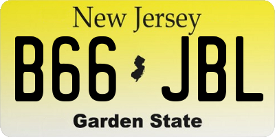 NJ license plate B66JBL