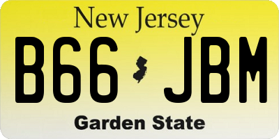 NJ license plate B66JBM