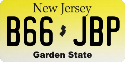 NJ license plate B66JBP