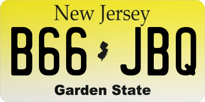 NJ license plate B66JBQ