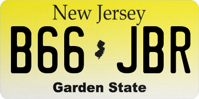 NJ license plate B66JBR