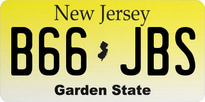 NJ license plate B66JBS