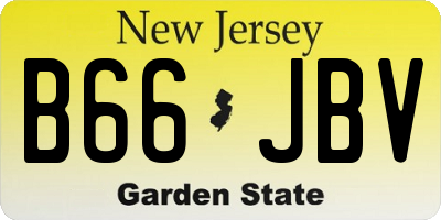 NJ license plate B66JBV