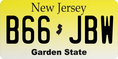 NJ license plate B66JBW