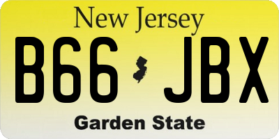 NJ license plate B66JBX