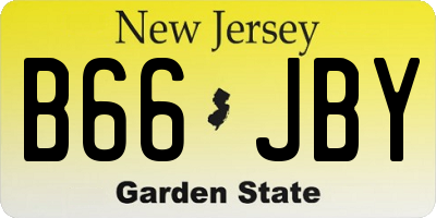 NJ license plate B66JBY