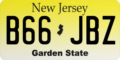 NJ license plate B66JBZ