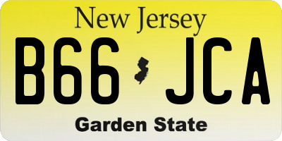 NJ license plate B66JCA