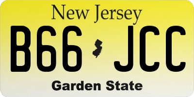NJ license plate B66JCC