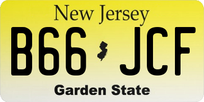 NJ license plate B66JCF