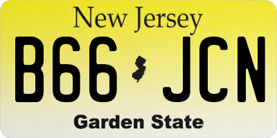 NJ license plate B66JCN