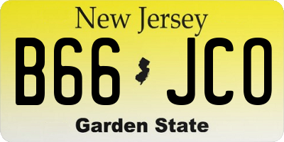 NJ license plate B66JCO