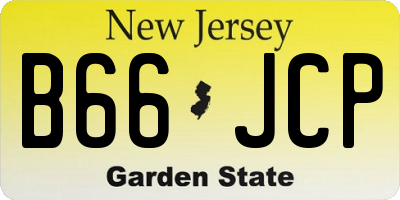 NJ license plate B66JCP