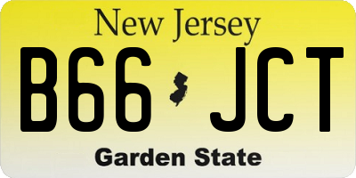 NJ license plate B66JCT