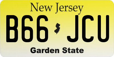 NJ license plate B66JCU