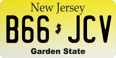 NJ license plate B66JCV