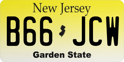 NJ license plate B66JCW