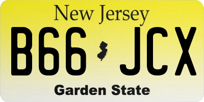 NJ license plate B66JCX
