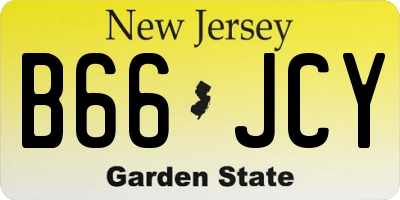 NJ license plate B66JCY