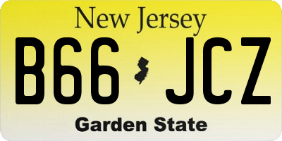 NJ license plate B66JCZ