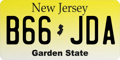 NJ license plate B66JDA