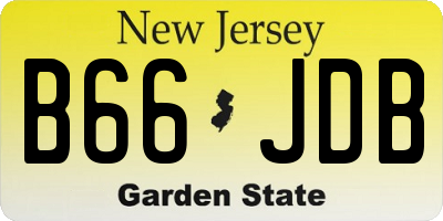 NJ license plate B66JDB