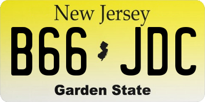 NJ license plate B66JDC