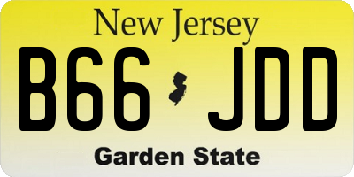 NJ license plate B66JDD