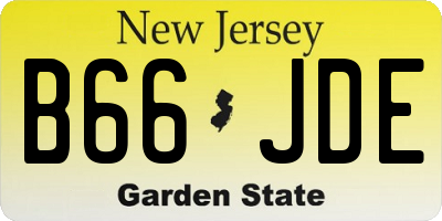 NJ license plate B66JDE