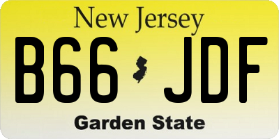 NJ license plate B66JDF