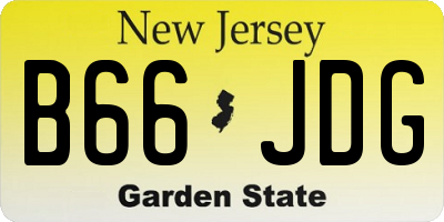 NJ license plate B66JDG