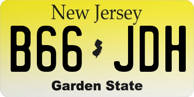 NJ license plate B66JDH