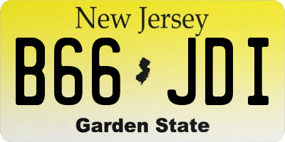 NJ license plate B66JDI