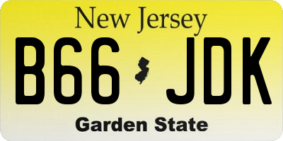 NJ license plate B66JDK
