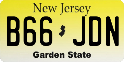 NJ license plate B66JDN