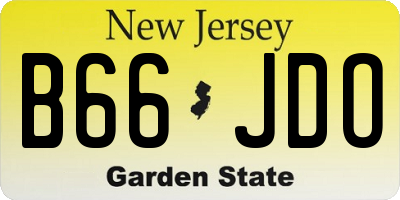 NJ license plate B66JDO