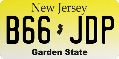 NJ license plate B66JDP