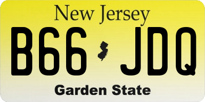 NJ license plate B66JDQ