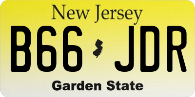 NJ license plate B66JDR