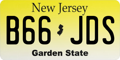 NJ license plate B66JDS