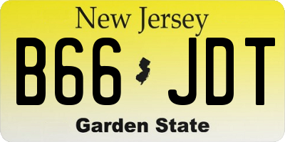 NJ license plate B66JDT