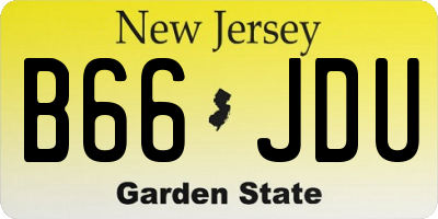 NJ license plate B66JDU