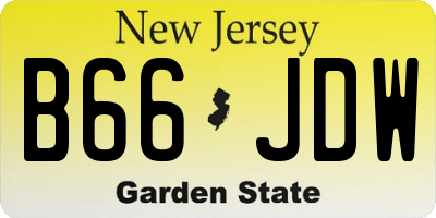 NJ license plate B66JDW