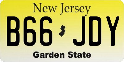 NJ license plate B66JDY