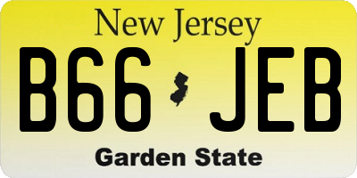 NJ license plate B66JEB