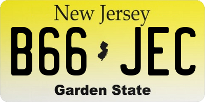 NJ license plate B66JEC